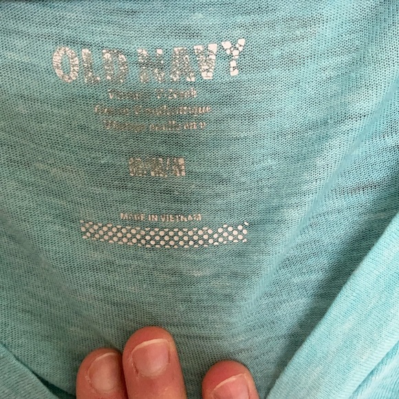Old Navy Aqua V-Neck Short Sleeve Tee - Picture 4 of 4